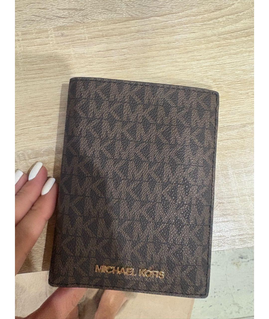 MICHAEL KORS Коричневый кожаный кошелек, фото 6