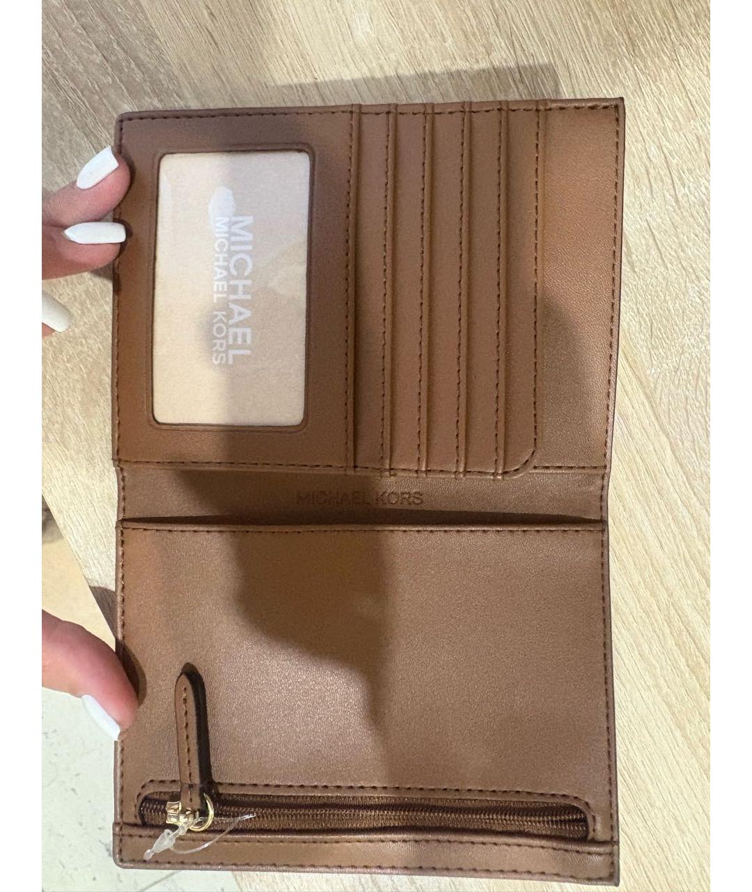 MICHAEL KORS Коричневый кожаный кошелек, фото 2