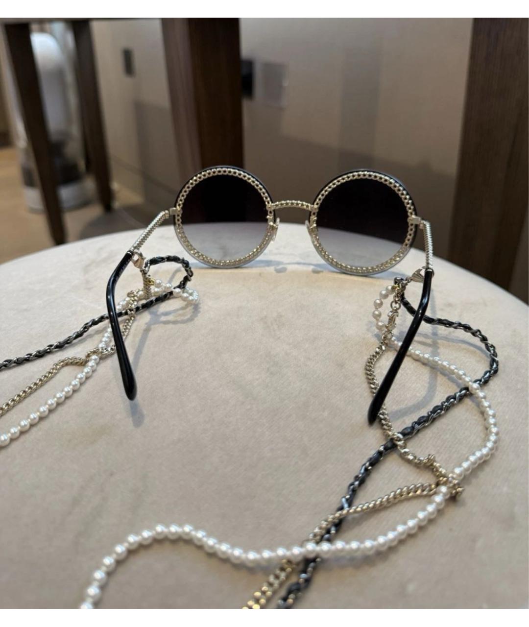 CHANEL Антрацитовые металлические солнцезащитные очки, фото 3