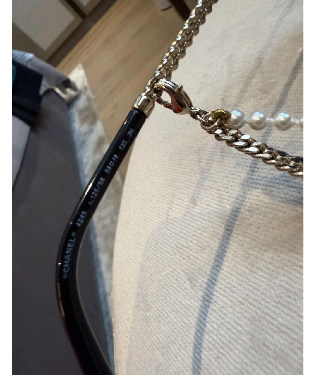 CHANEL Антрацитовые металлические солнцезащитные очки, фото 6