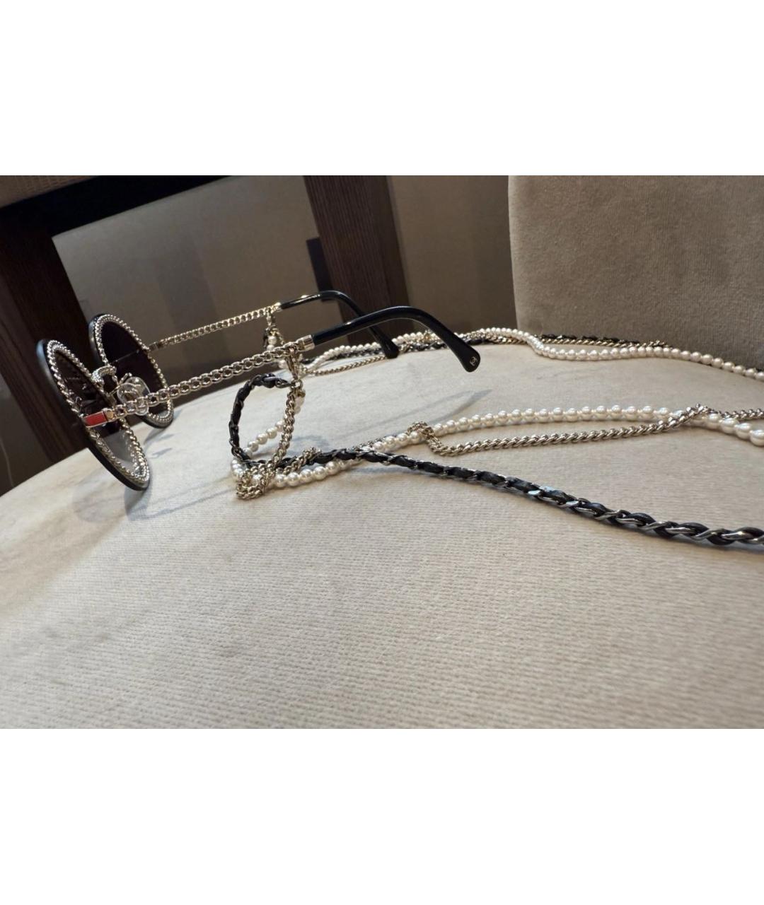 CHANEL Антрацитовые металлические солнцезащитные очки, фото 7