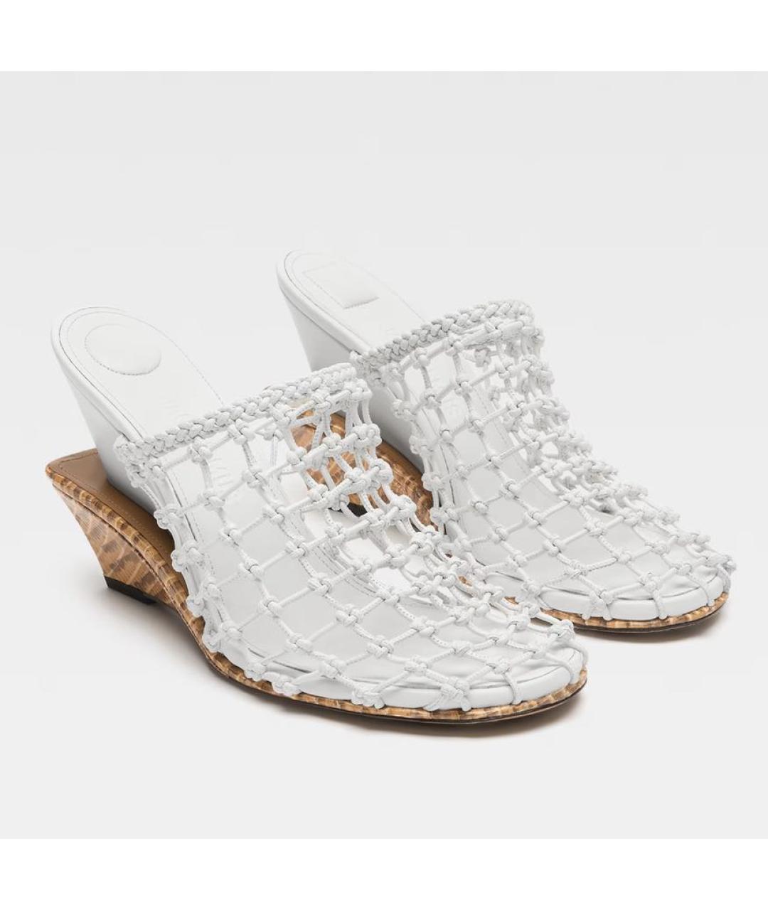 JACQUEMUS Белые кожаные мюли, фото 2