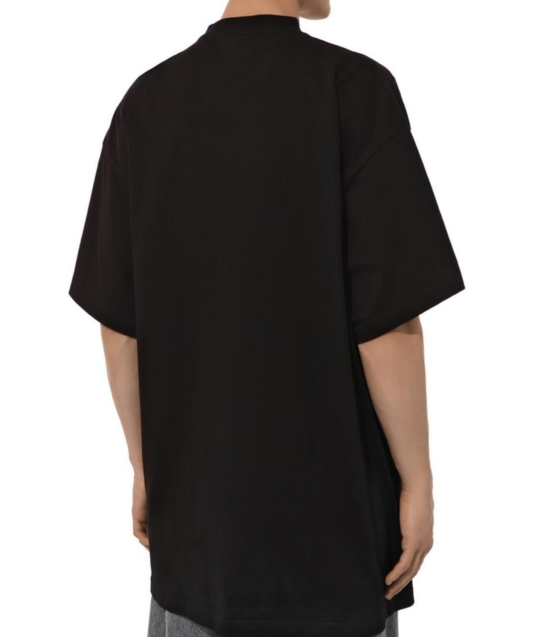 BALENCIAGA Черная хлопковая футболка, фото 6