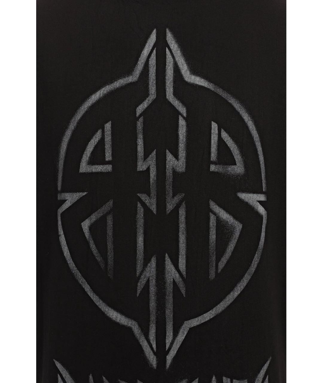 BALENCIAGA Черная хлопковая футболка, фото 3