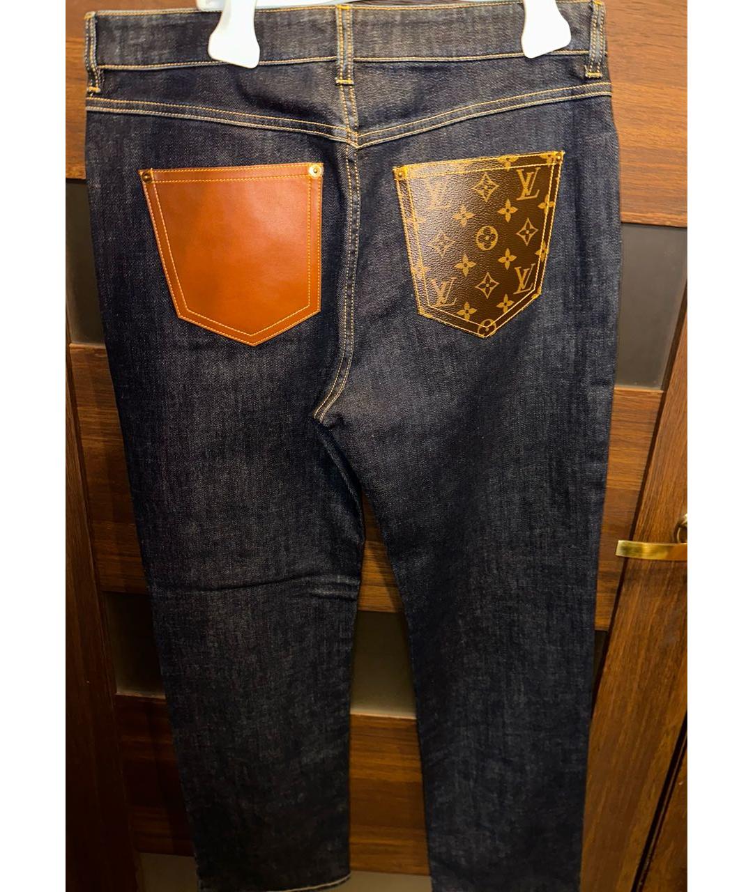 LOUIS VUITTON Темно-синие хлопковые прямые джинсы, фото 2