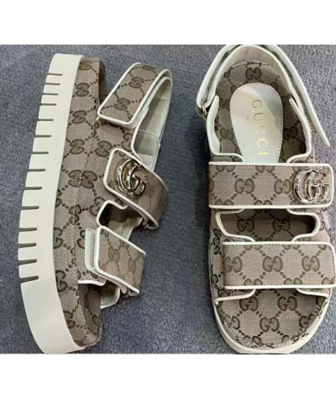GUCCI Бежевые сандалии, фото 2