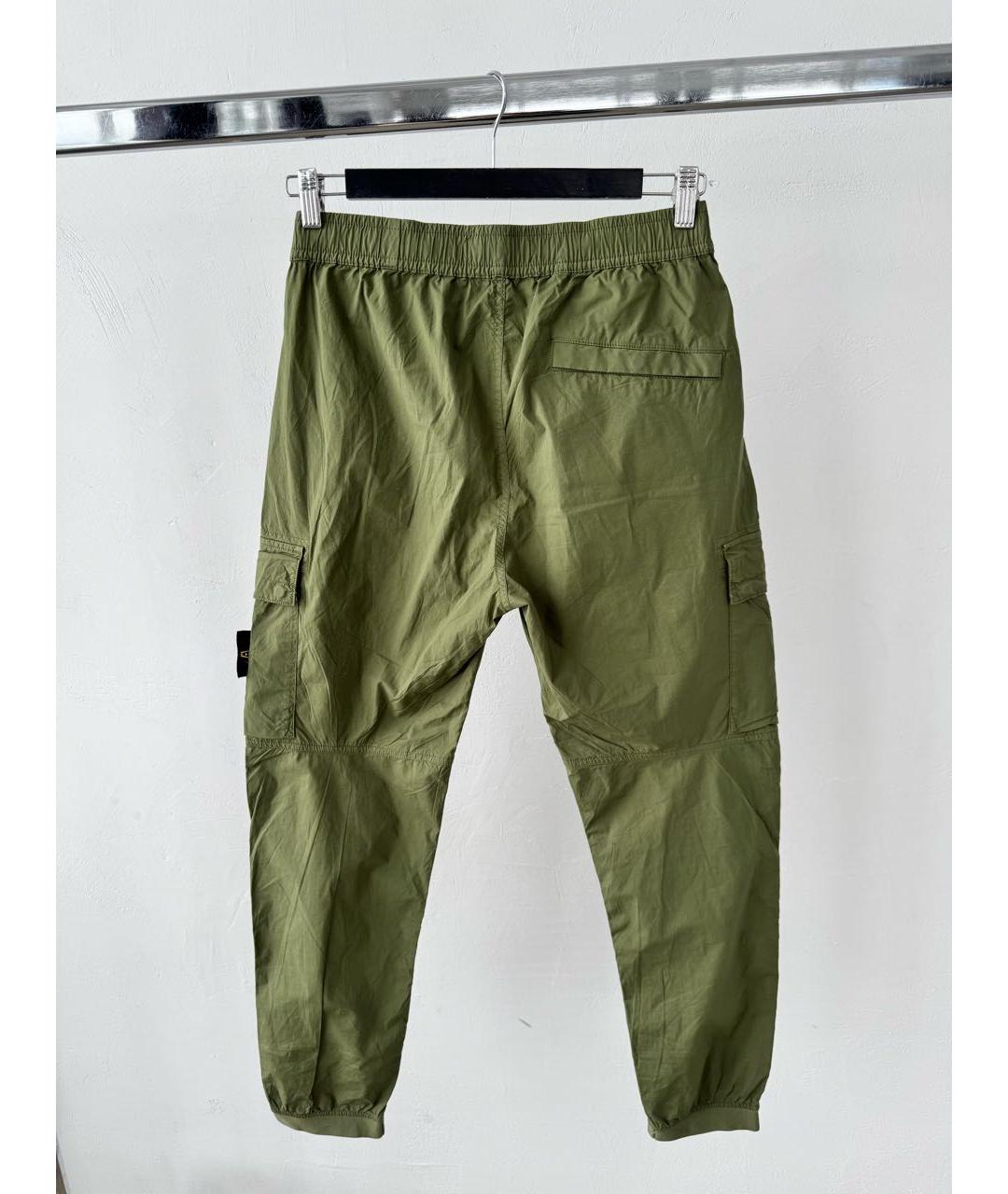 STONE ISLAND Зеленые хлопковые повседневные брюки, фото 8