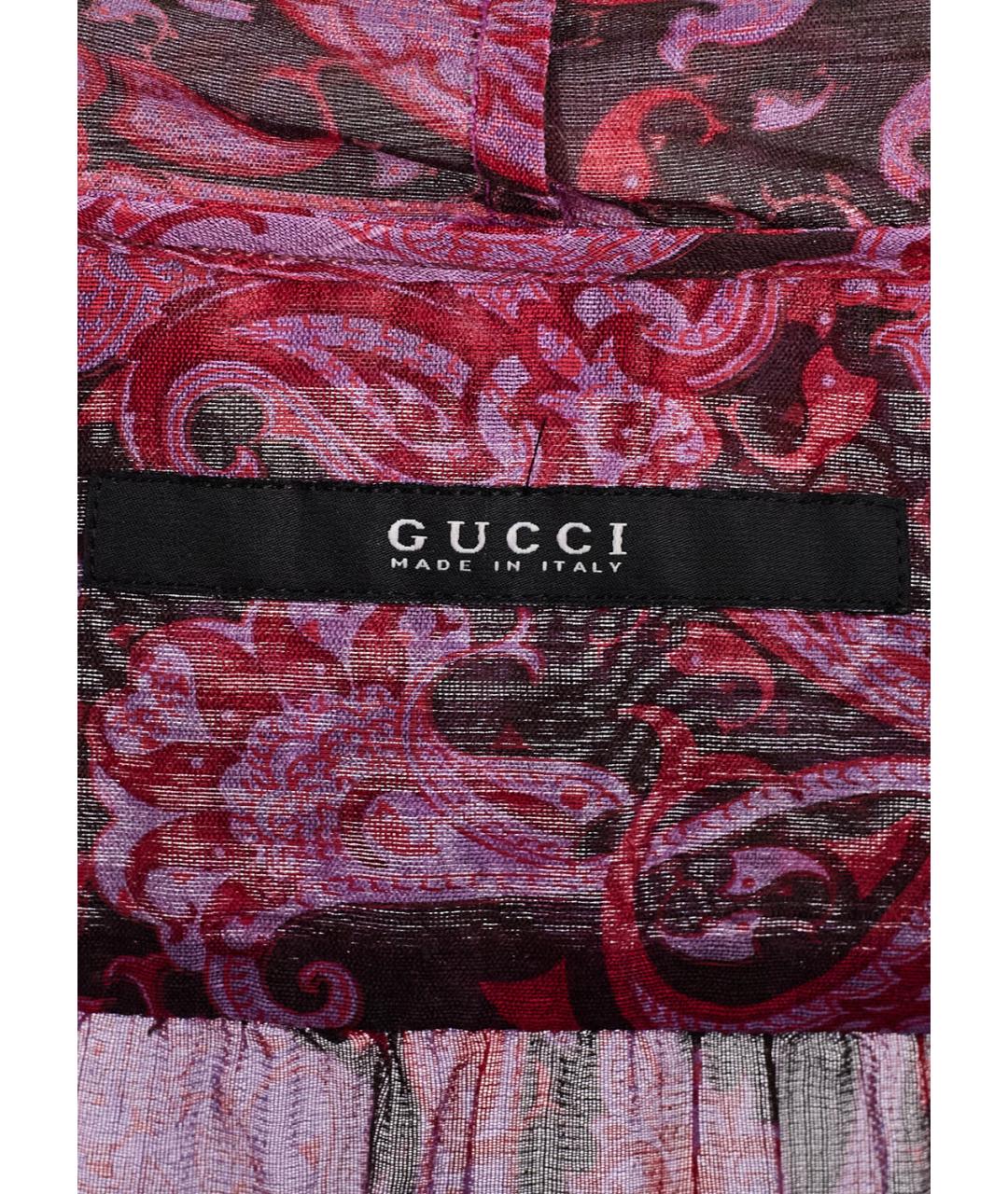 GUCCI Фуксия шелковая блузы, фото 5