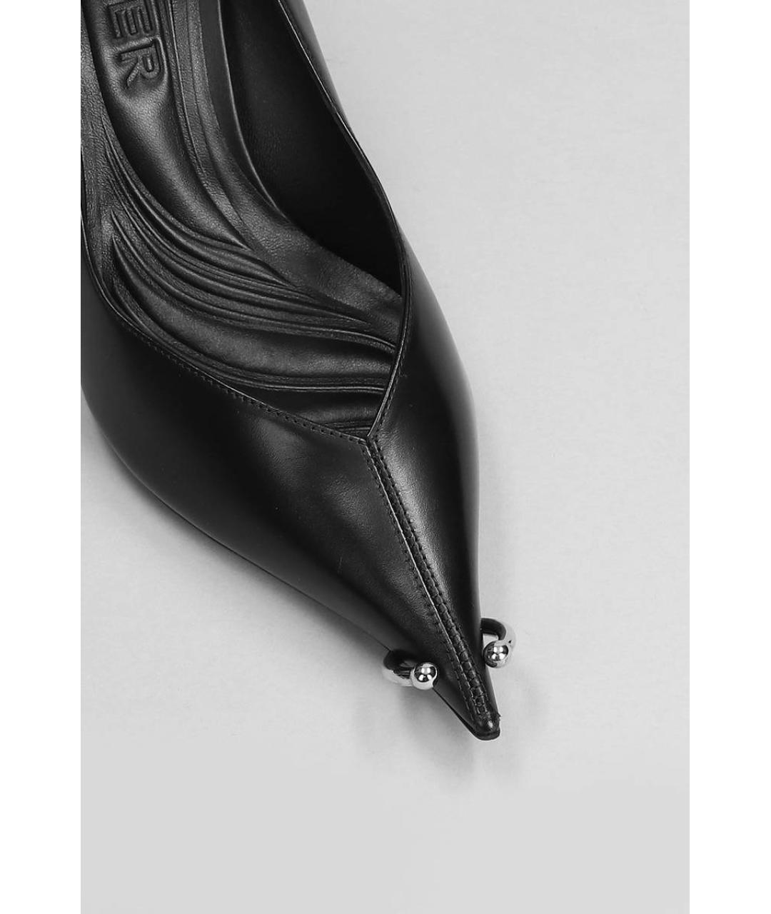 MUGLER Черные кожаные туфли, фото 8