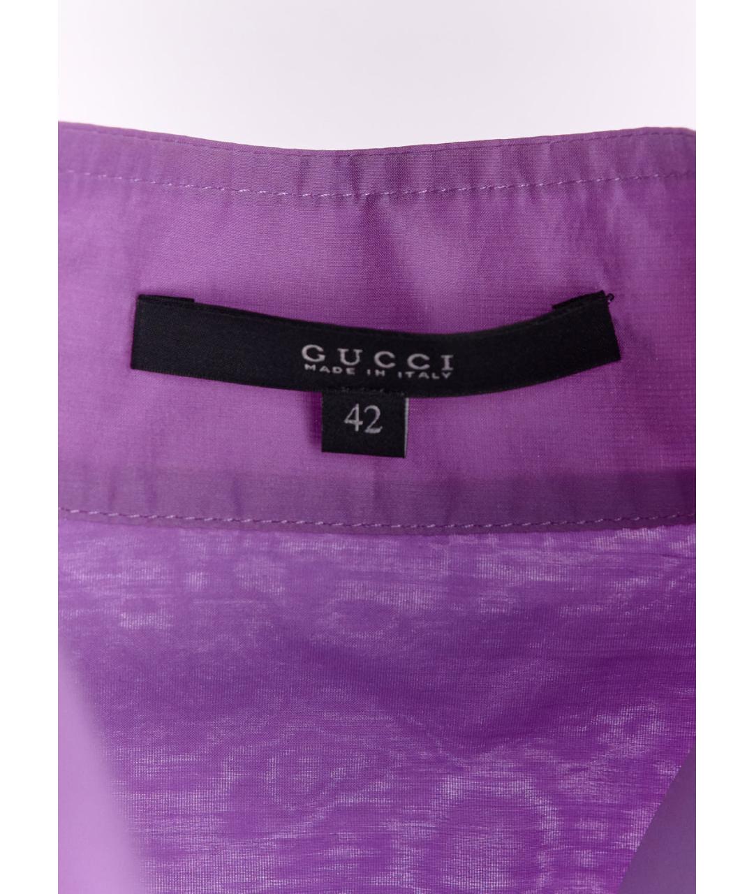 GUCCI Фиолетовая хлопковая блузы, фото 4