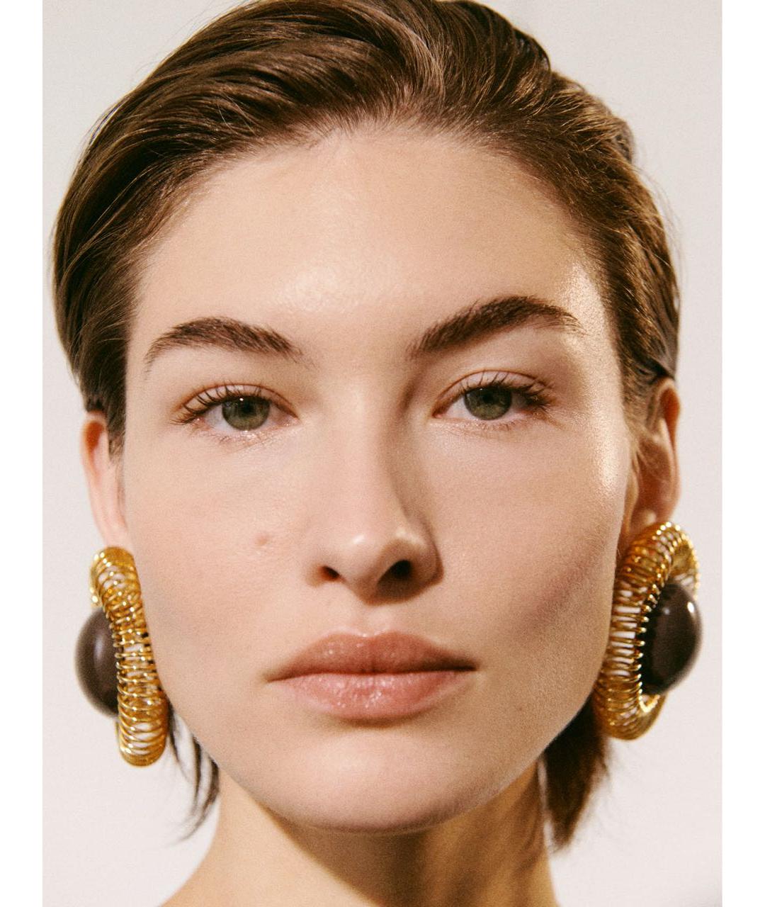 JACQUEMUS Золотые латунные серьги, фото 4