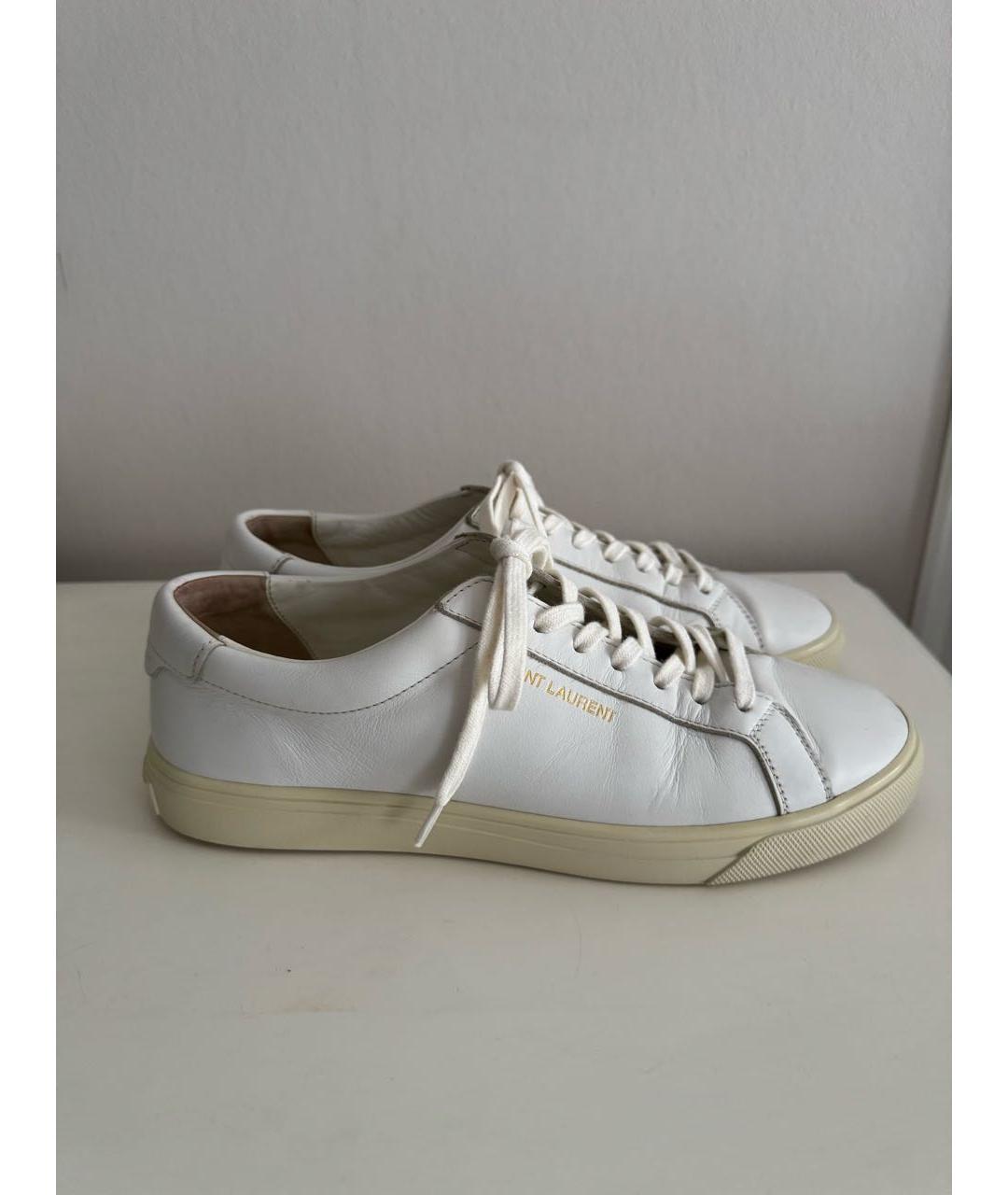 SAINT LAURENT Белые кожаные кеды, фото 7