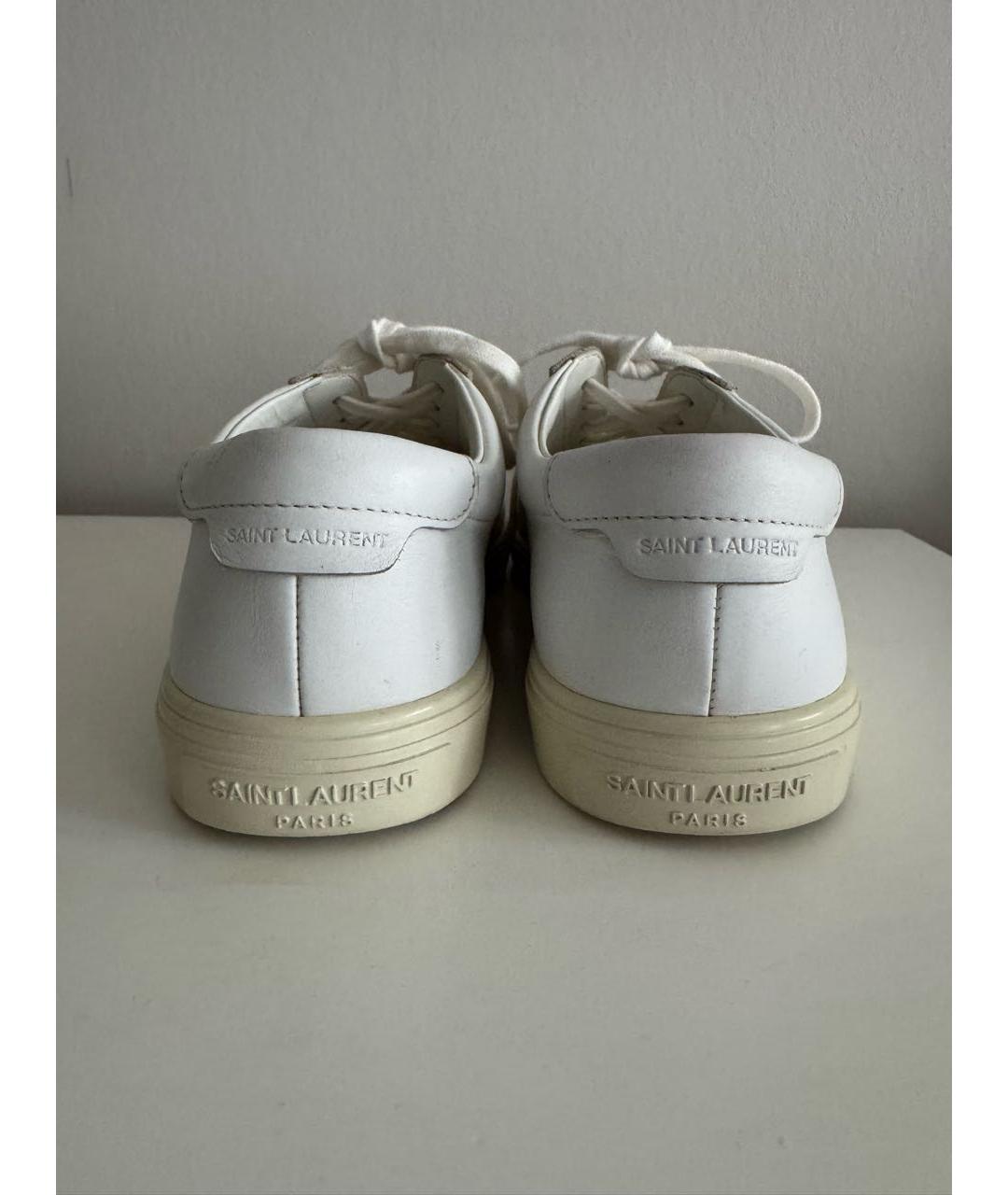 SAINT LAURENT Белые кожаные кеды, фото 3
