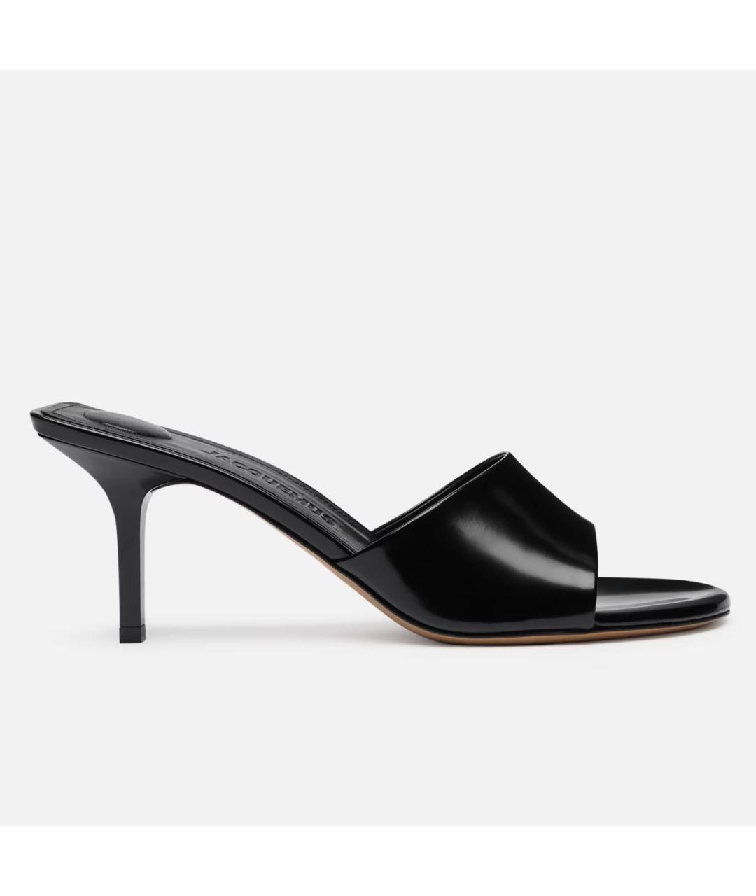 JACQUEMUS Черные кожаные мюли, фото 6