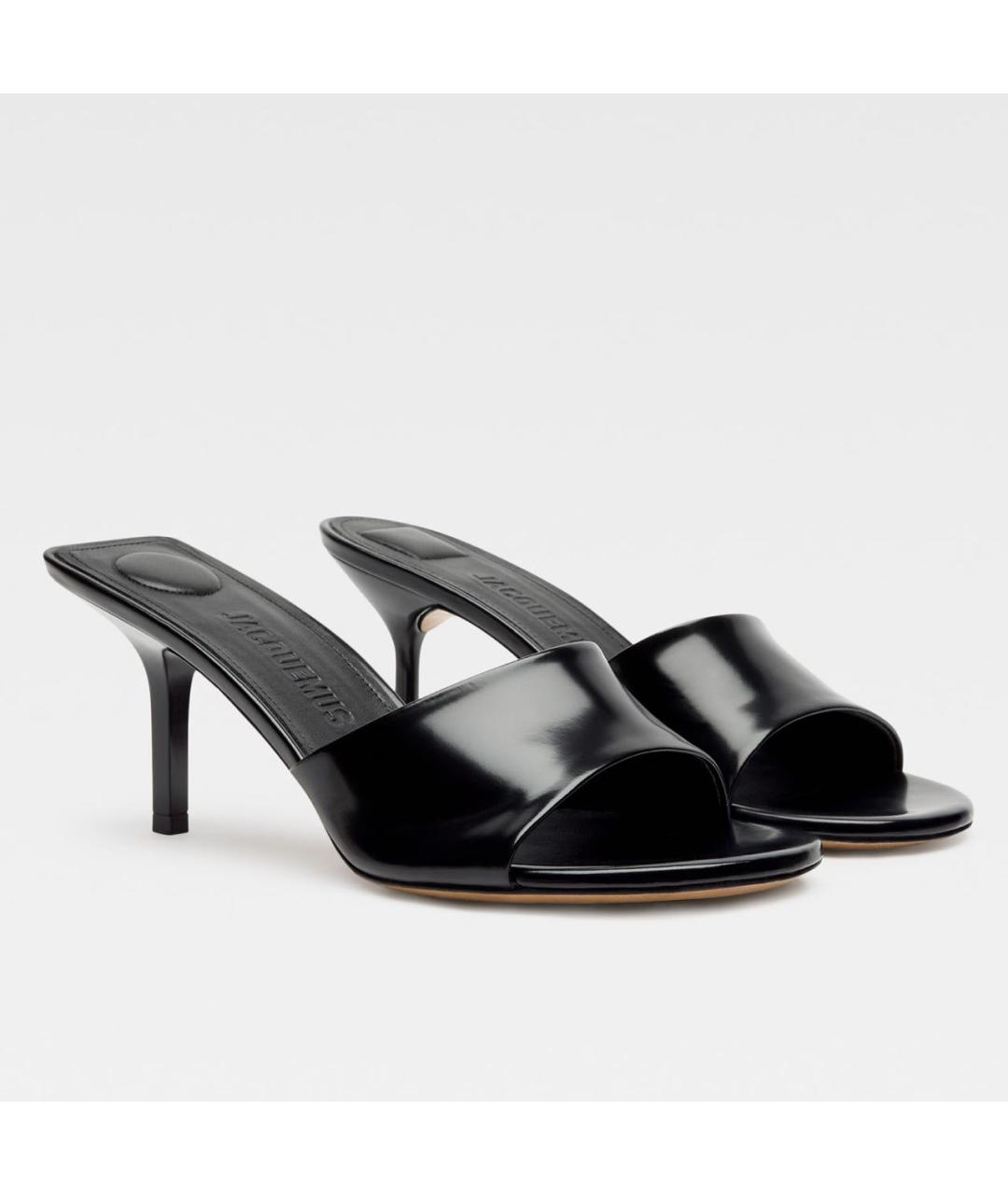 JACQUEMUS Черные кожаные мюли, фото 2