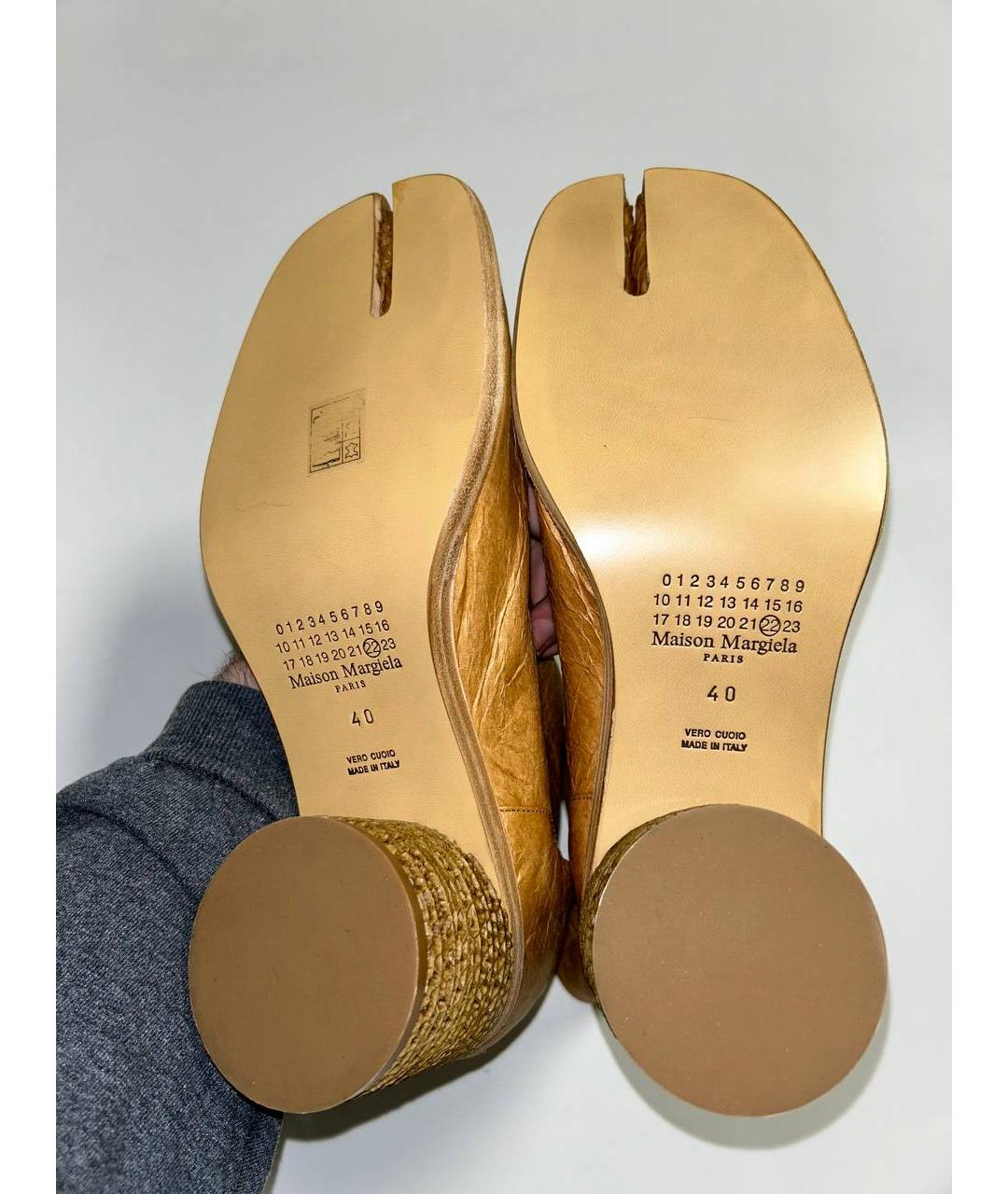 MAISON MARGIELA Коричневые кожаные полусапоги, фото 5
