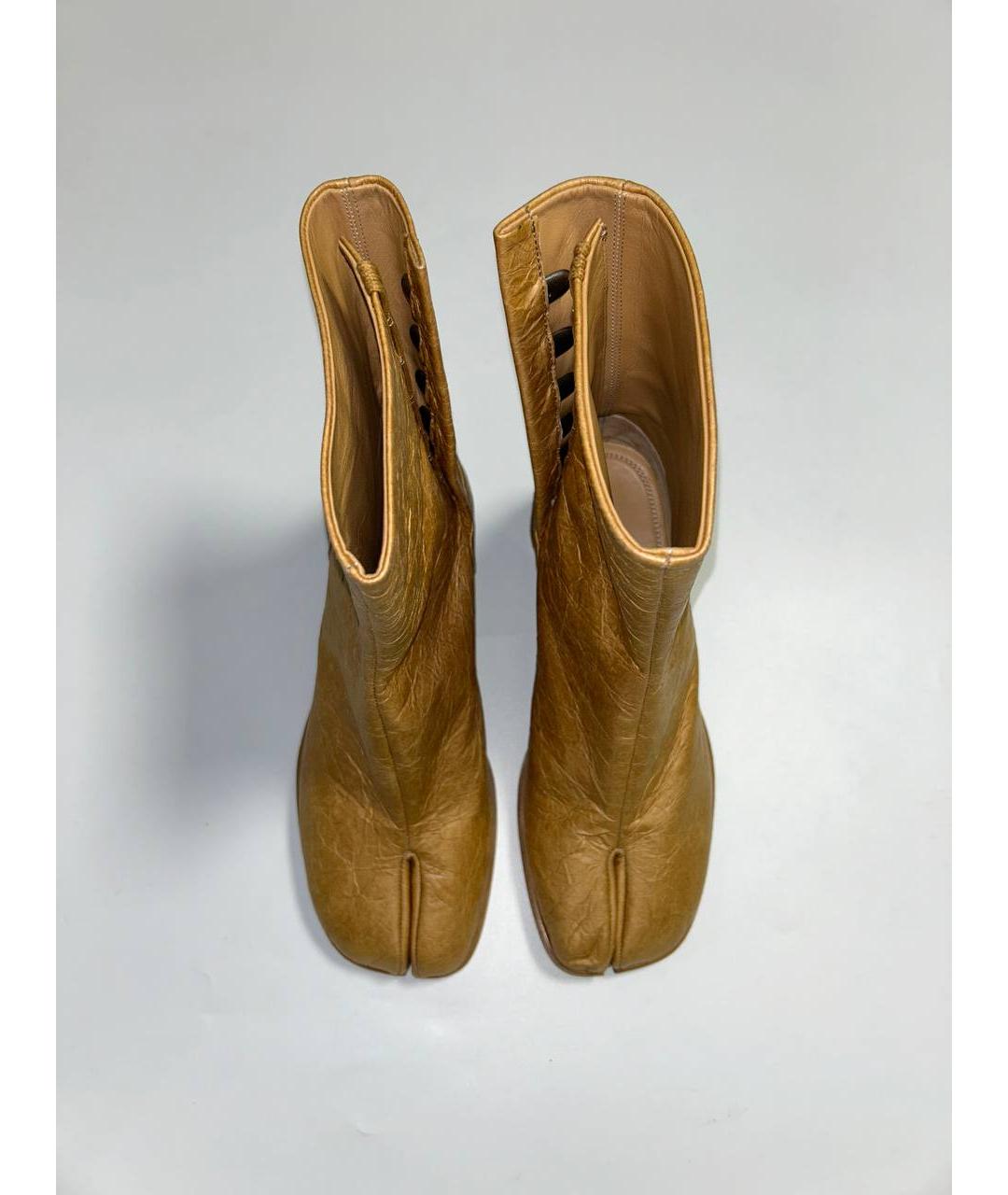 MAISON MARGIELA Коричневые кожаные полусапоги, фото 2