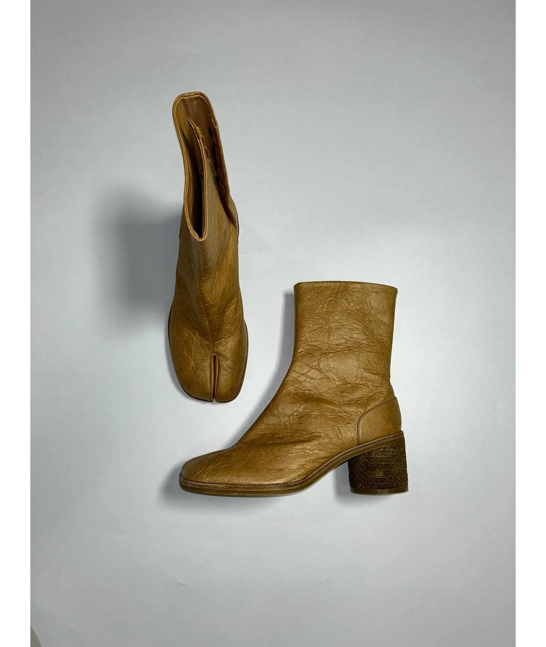 MAISON MARGIELA Коричневые кожаные полусапоги, фото 10