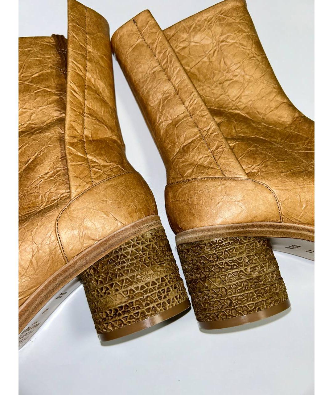MAISON MARGIELA Коричневые кожаные полусапоги, фото 7