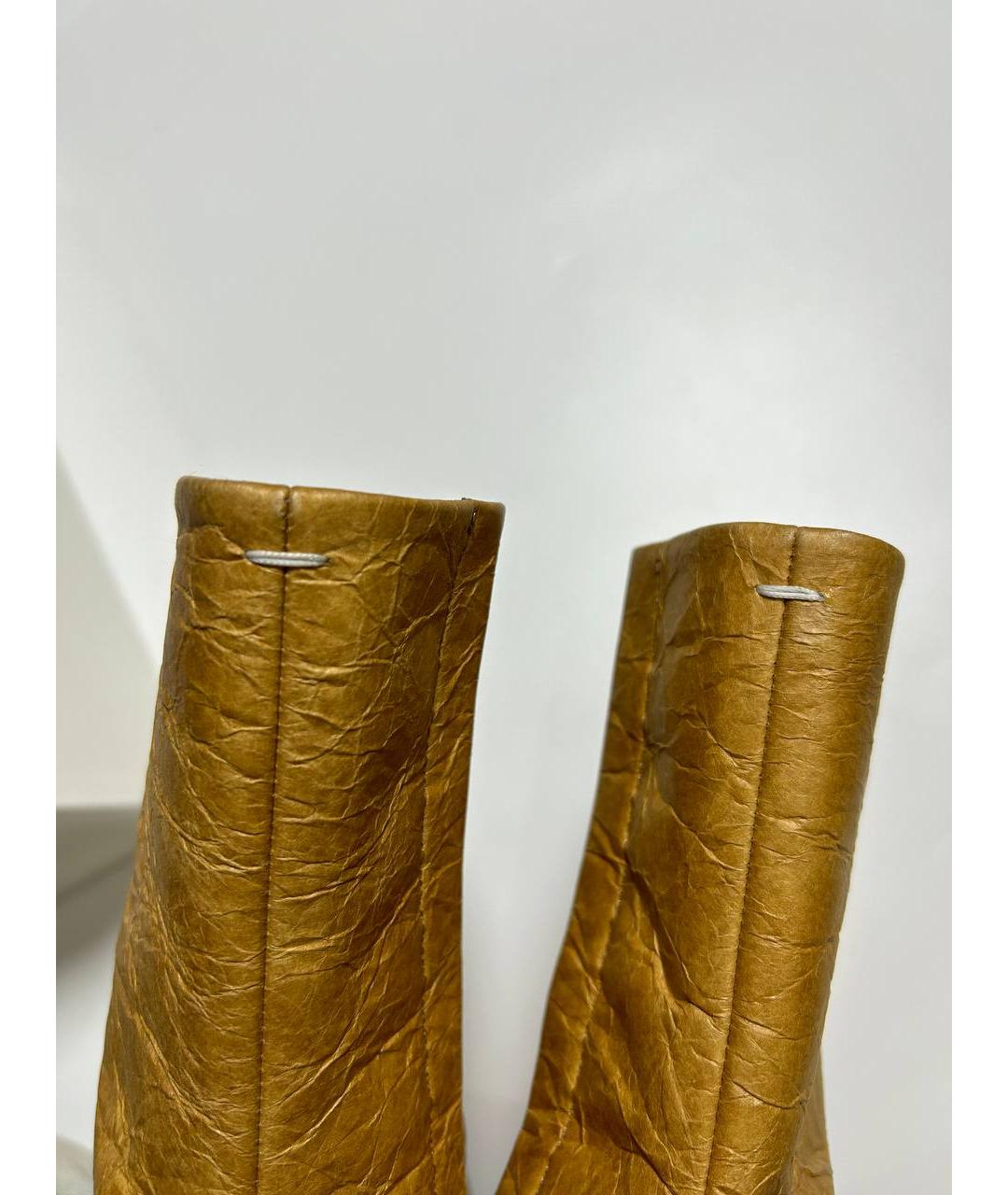 MAISON MARGIELA Коричневые кожаные полусапоги, фото 8