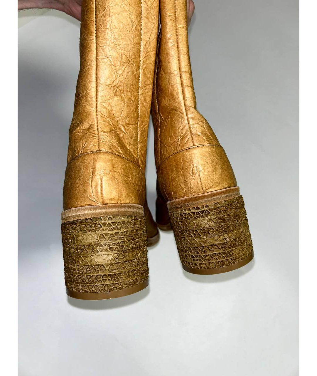 MAISON MARGIELA Коричневые кожаные полусапоги, фото 4