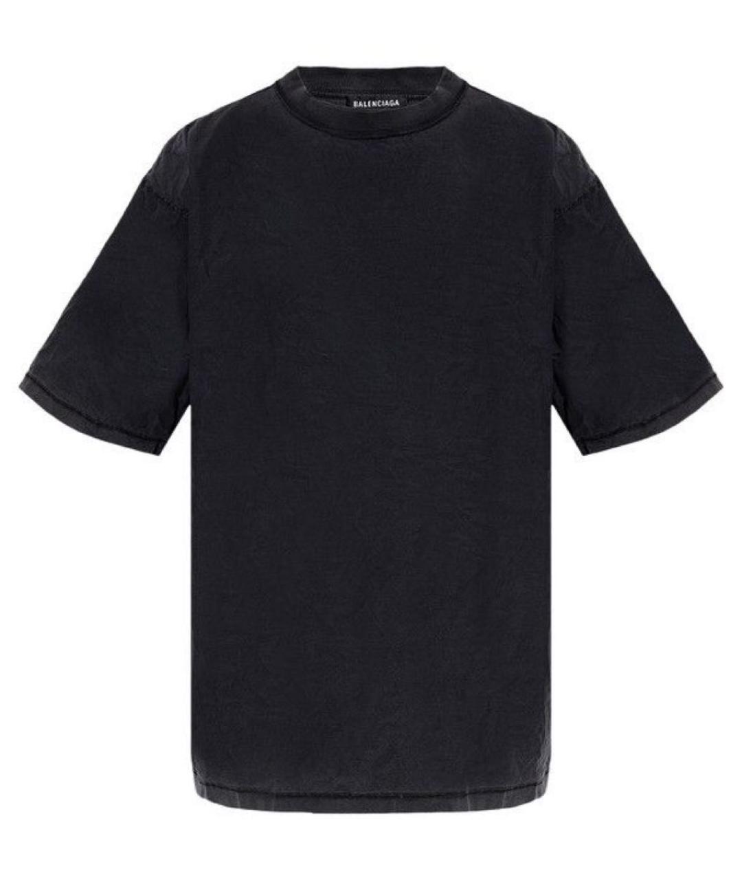 BALENCIAGA Черная хлопковая футболка, фото 1