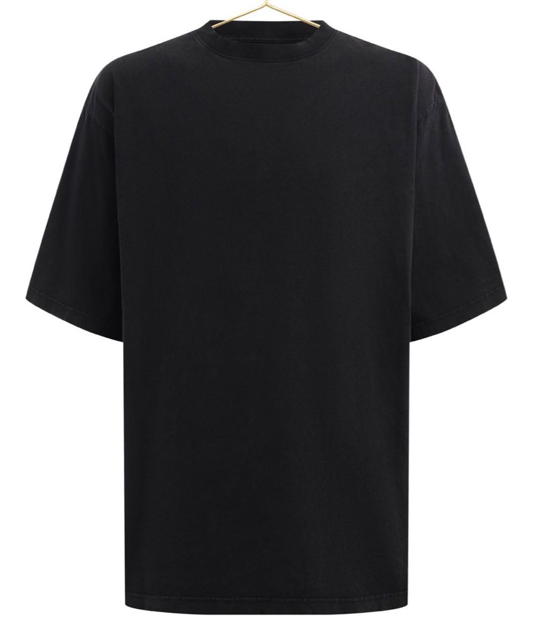 BALENCIAGA Черная хлопковая футболка, фото 5