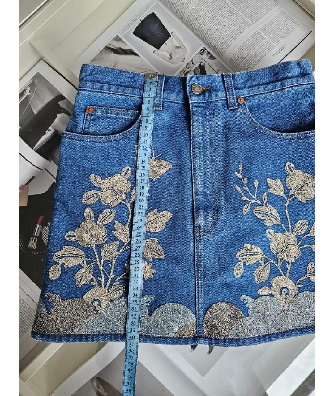 GUCCI Голубые хлопковые шорты, фото 5