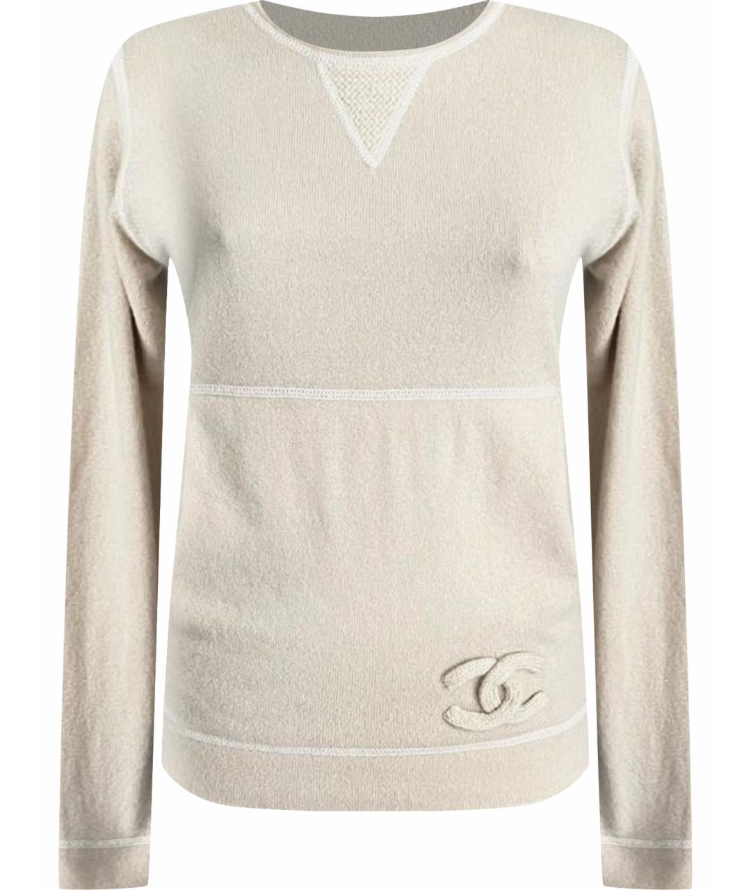 CHANEL Бежевый кашемировый джемпер / свитер, фото 1