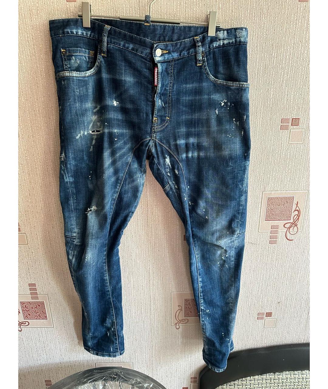 DSQUARED2 Синие хлопко-эластановые джинсы скинни, фото 3
