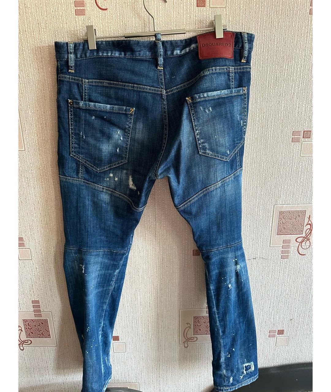 DSQUARED2 Синие хлопко-эластановые джинсы скинни, фото 2