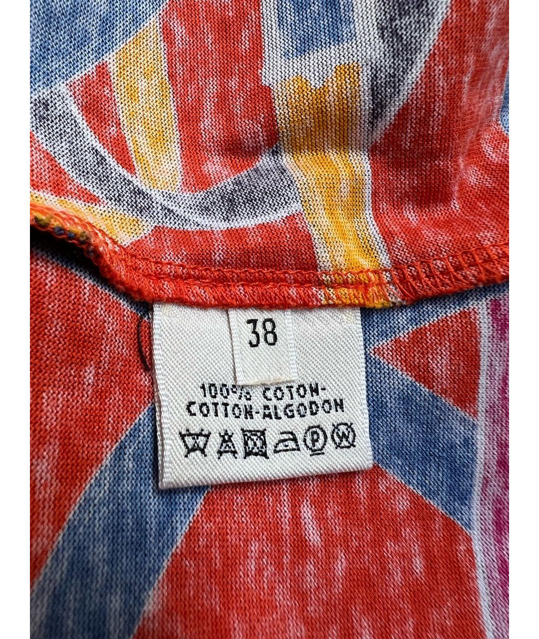 HERMES Оранжевая хлопковая футболка, фото 4