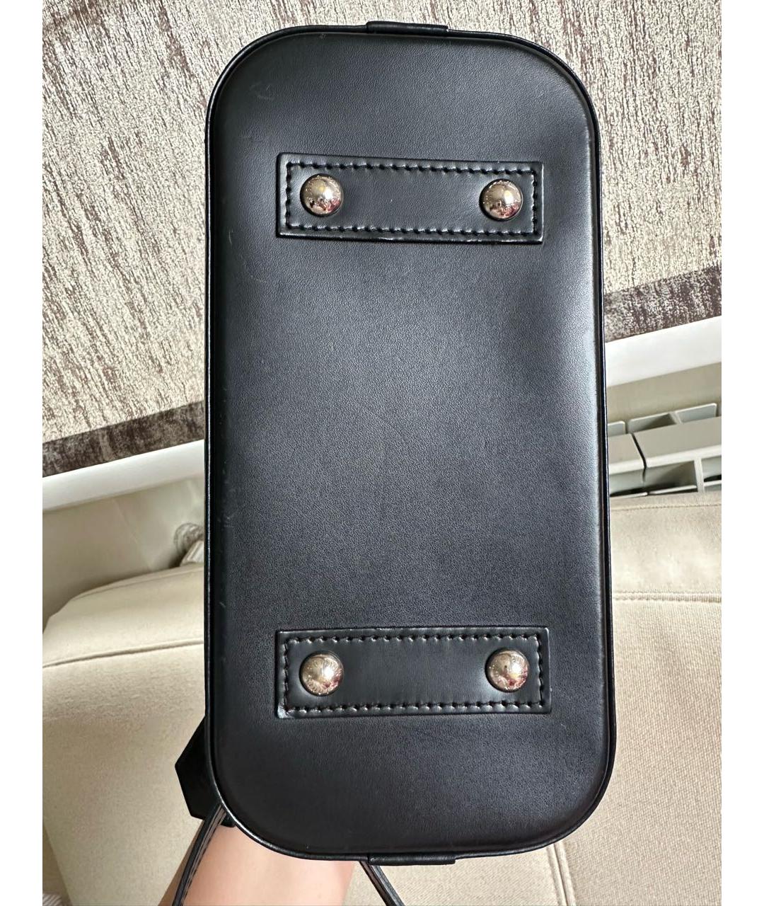 LOUIS VUITTON Черная кожаная сумка с короткими ручками, фото 5