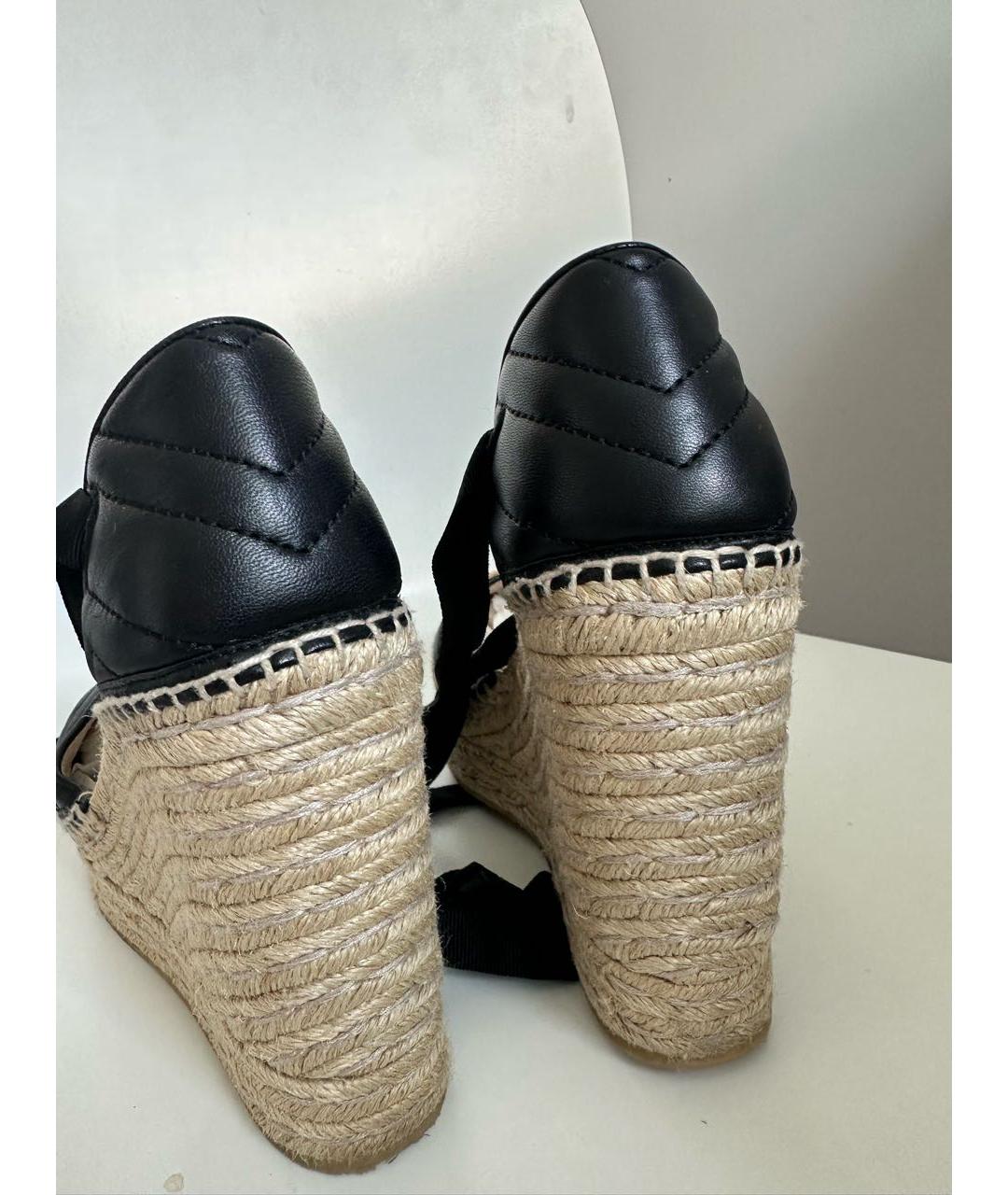 GUCCI Черные кожаные босоножки, фото 4