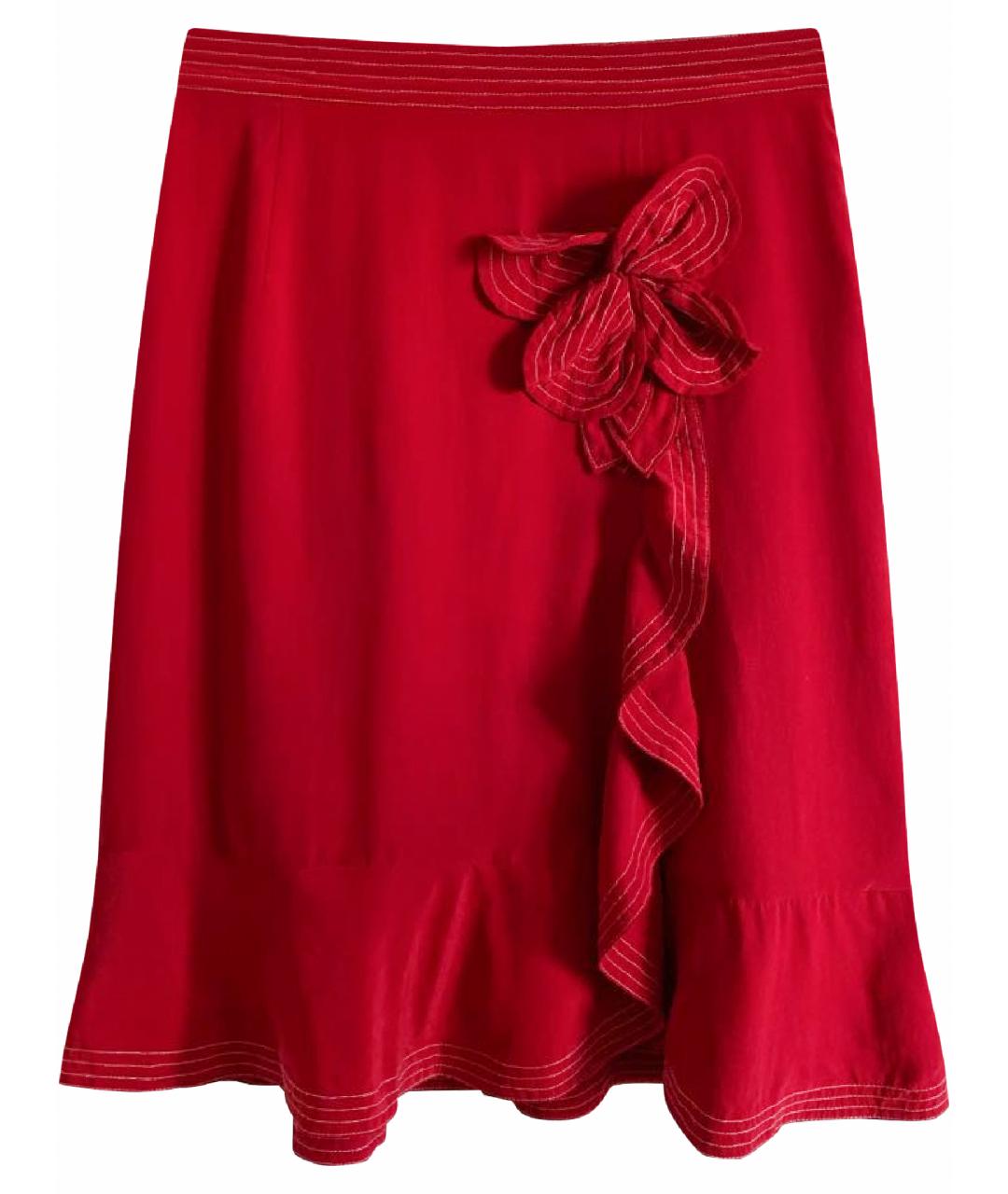 MOSCHINO Красная шелковая юбка мини, фото 1