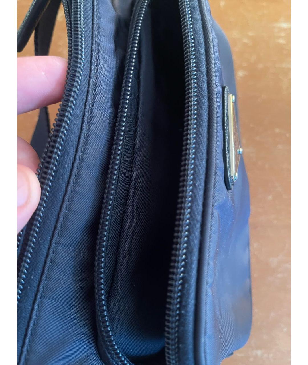 PRADA Темно-синяя синтетическая барсетка, фото 4