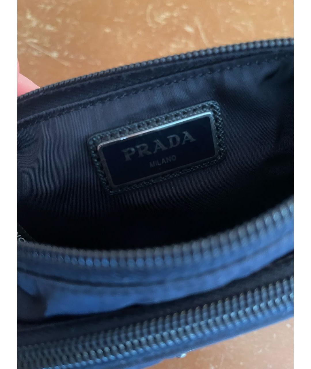 PRADA Темно-синяя синтетическая барсетка, фото 3