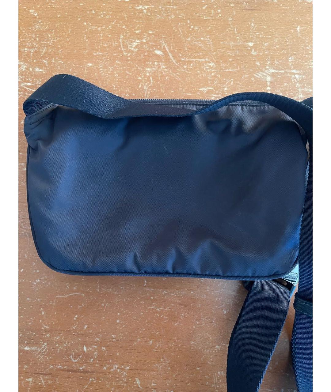 PRADA Темно-синяя синтетическая барсетка, фото 2