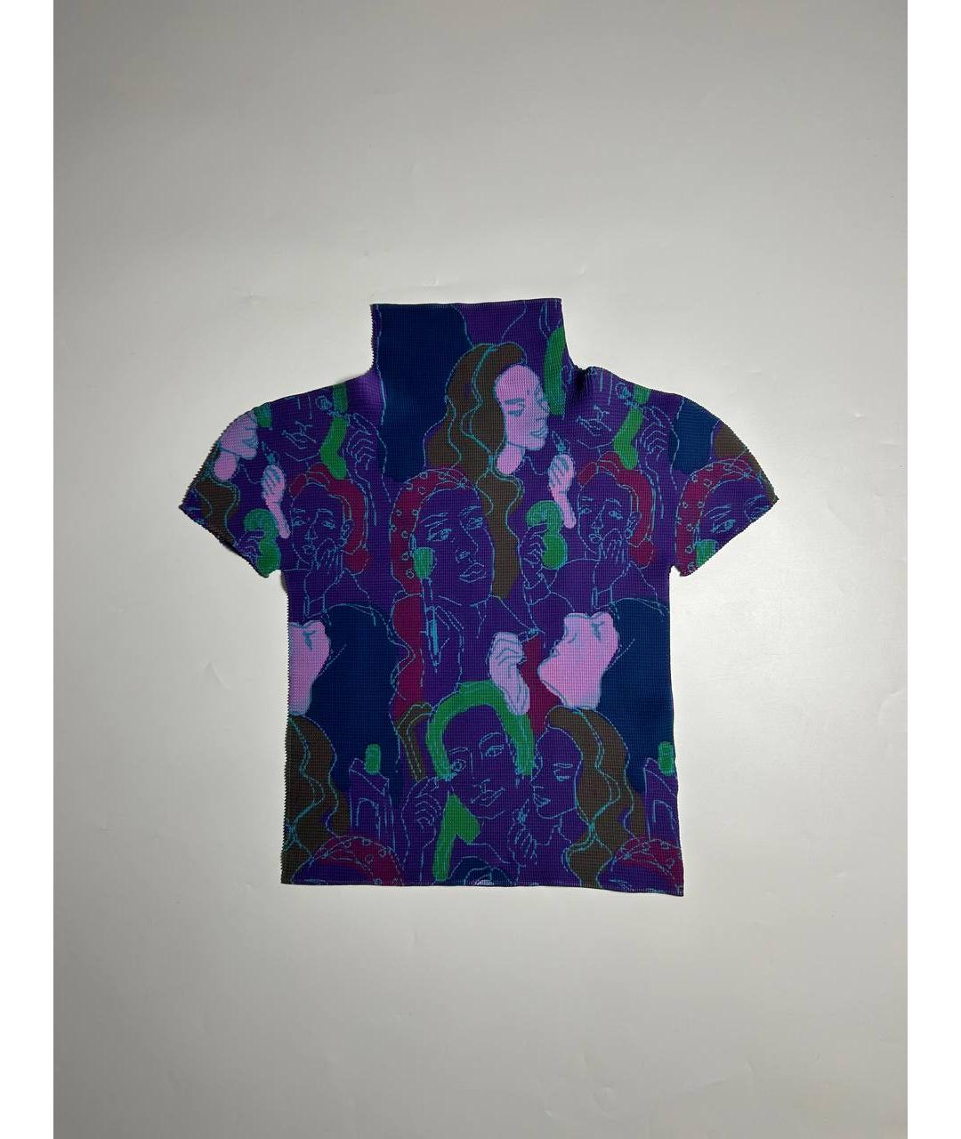 ISSEY MIYAKE Фиолетовая полиэстеровая футболка, фото 8