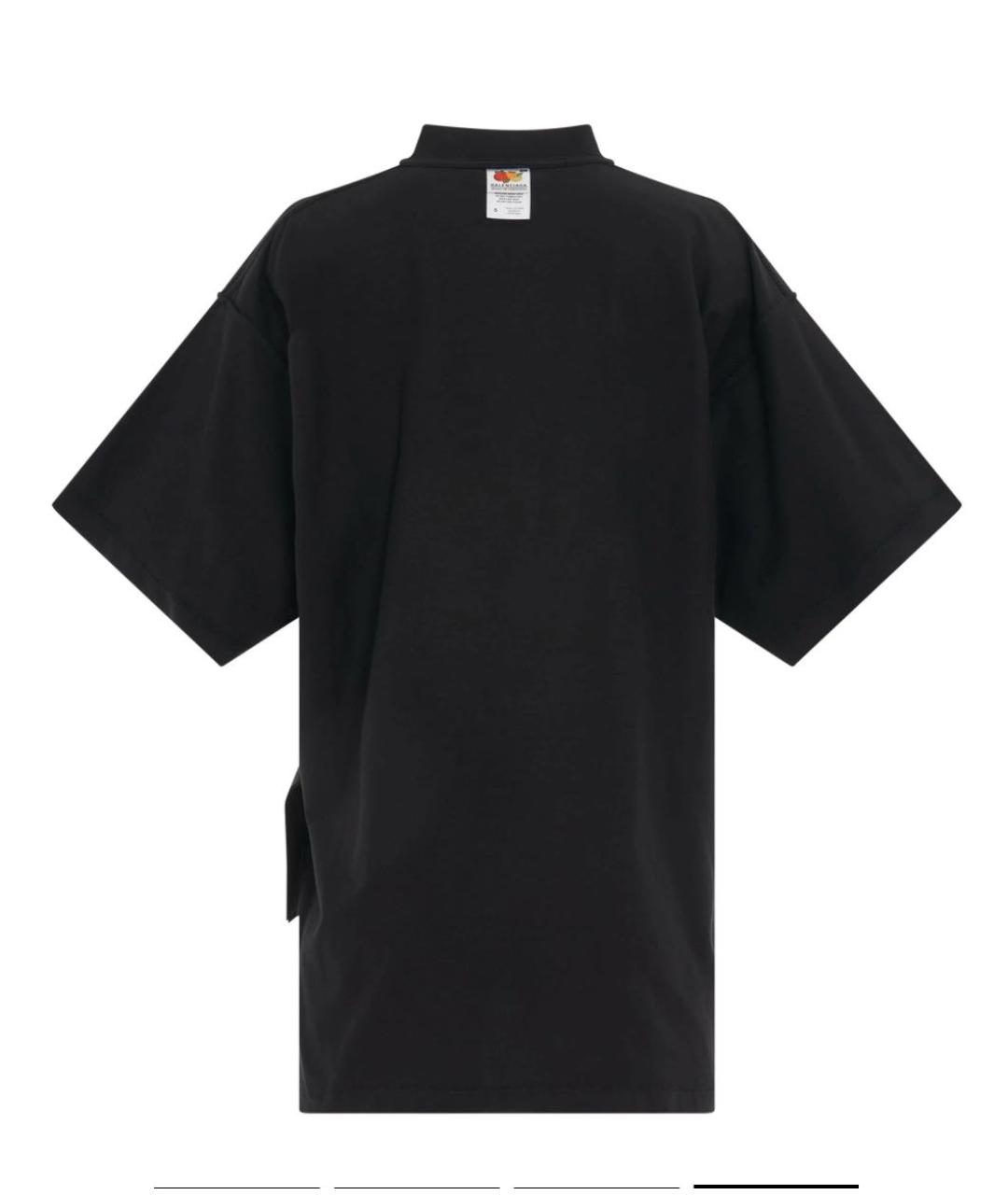 BALENCIAGA Черная хлопковая футболка, фото 2