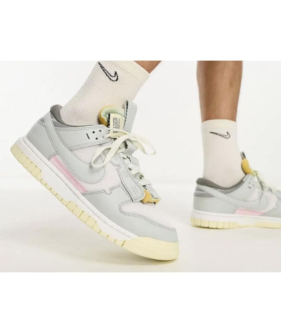 NIKE Серые кожаные низкие кроссовки / кеды, фото 8