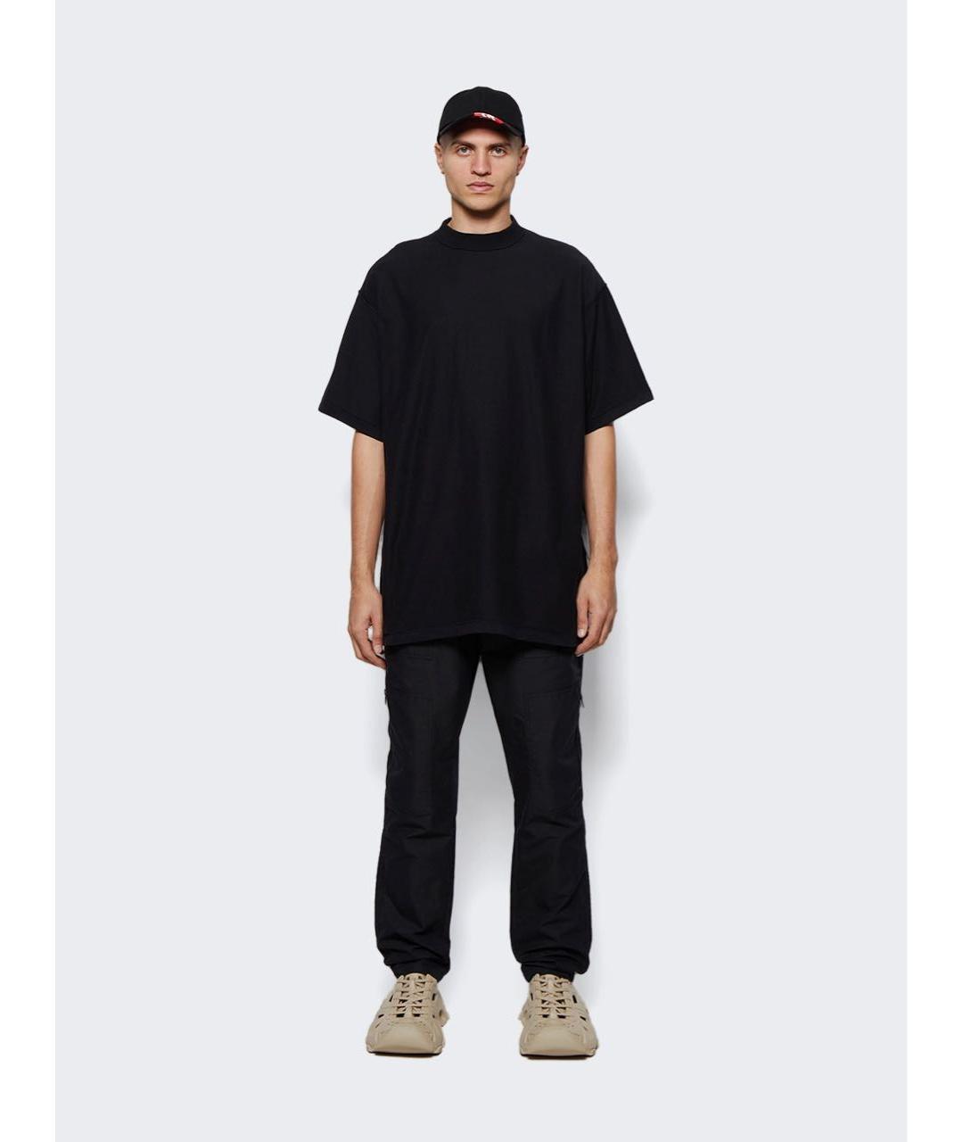 BALENCIAGA Черная хлопковая футболка, фото 7