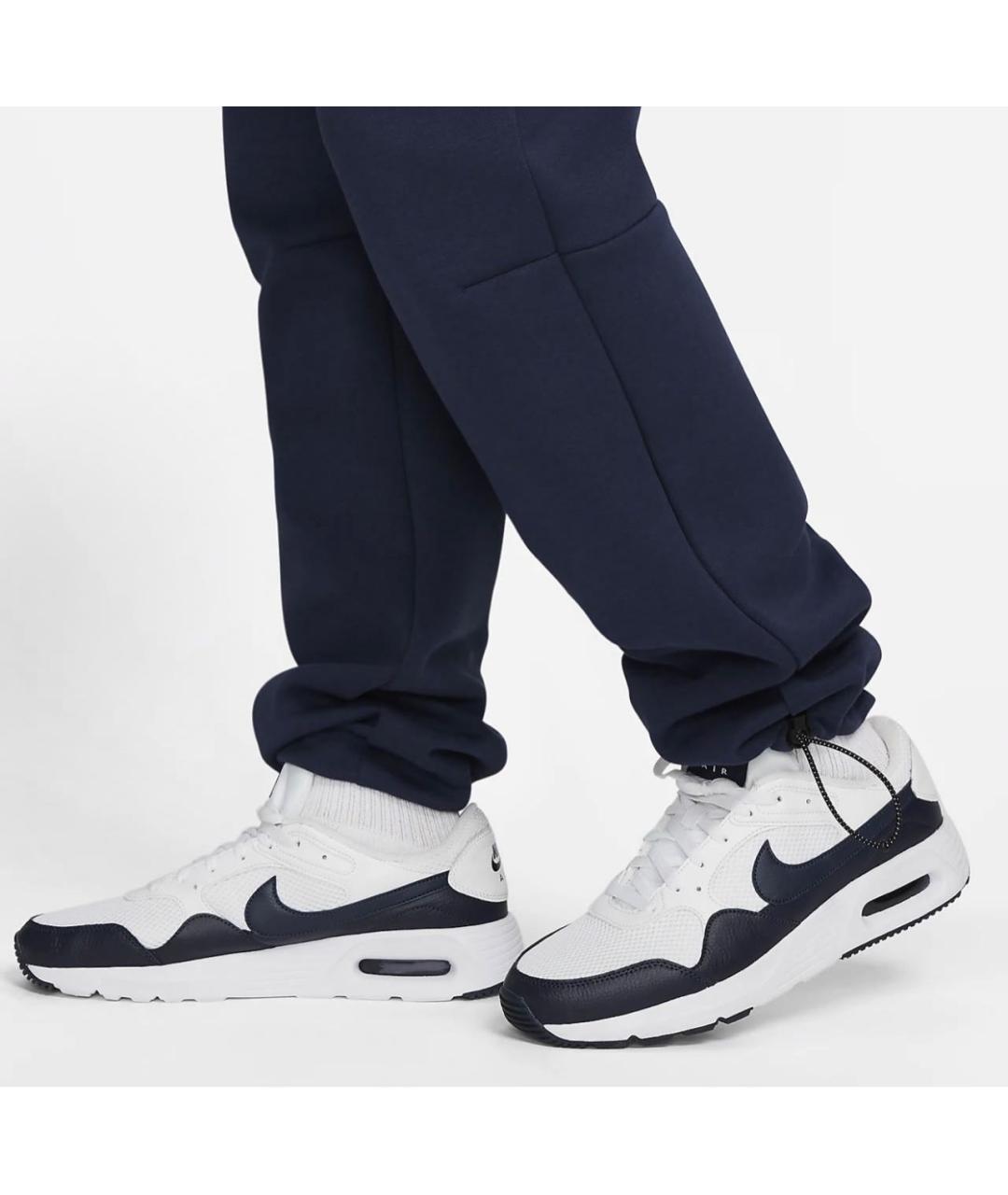 NIKE Темно-синие хлопко-эластановые повседневные брюки, фото 5
