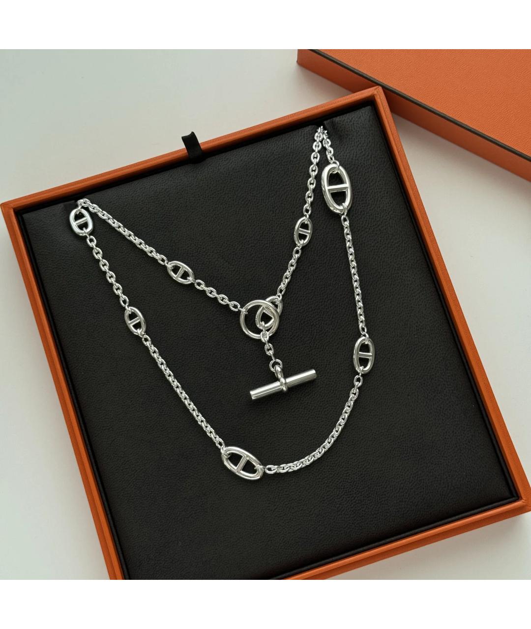 HERMES Серебряное серебряное колье, фото 3