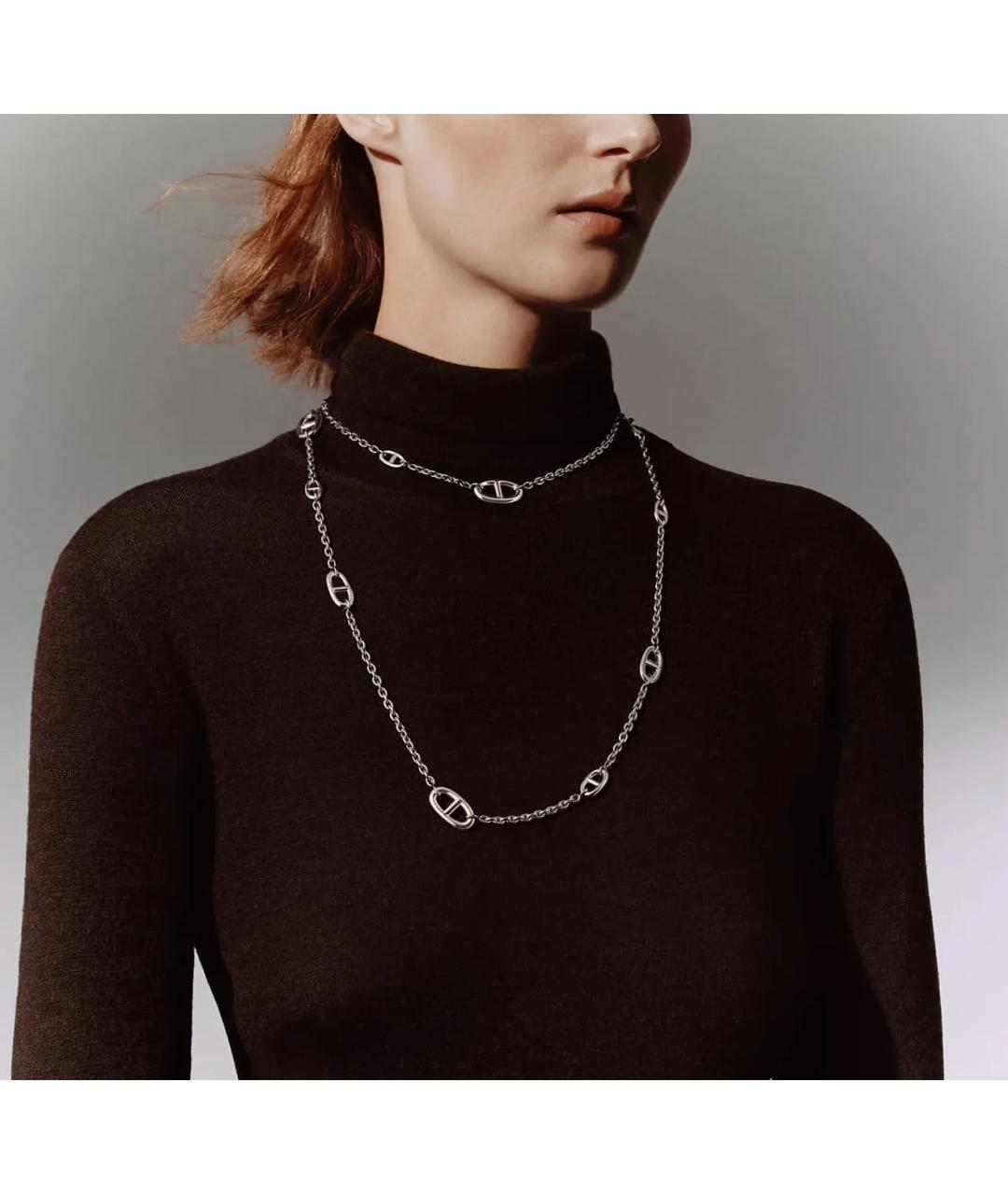 HERMES Серебряное серебряное колье, фото 5