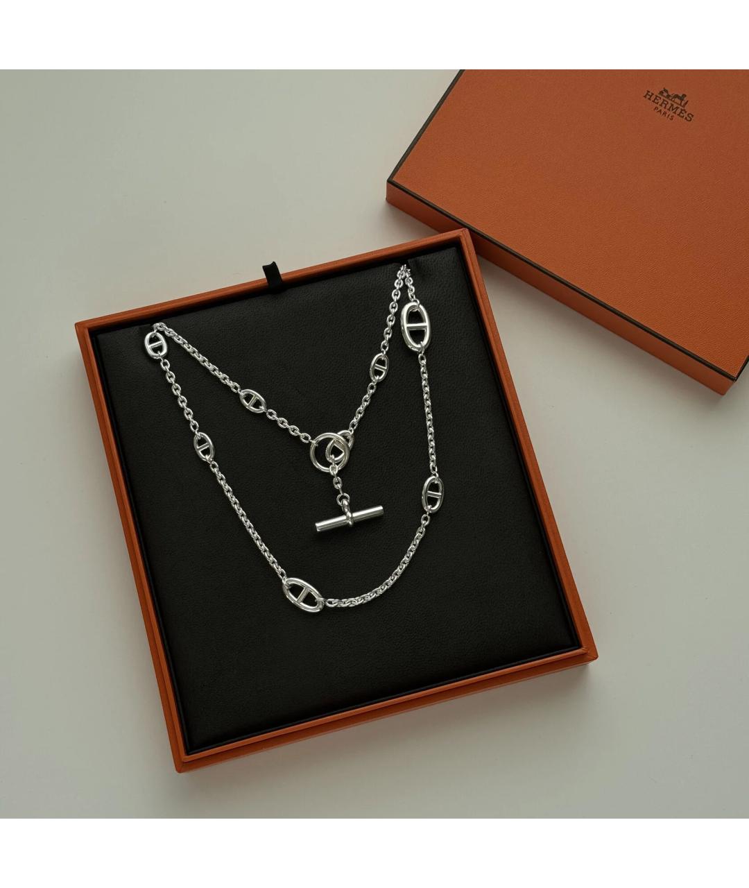 HERMES Серебряное серебряное колье, фото 2
