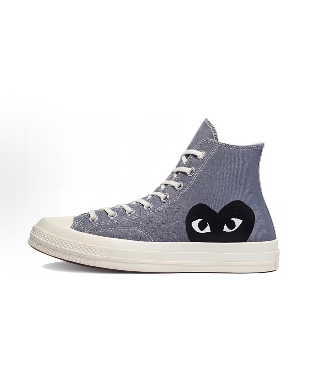 CONVERSE Серые текстильные высокие кроссовки / кеды, фото 7