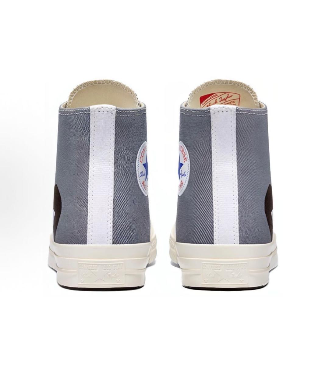 CONVERSE Серые текстильные высокие кроссовки / кеды, фото 5