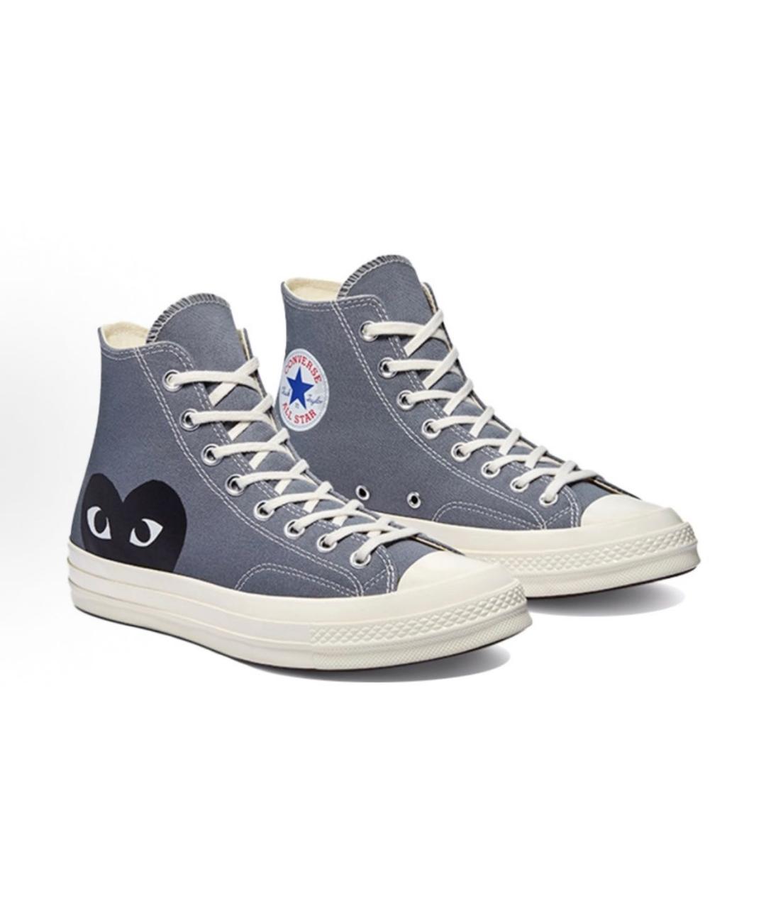 CONVERSE Серые текстильные высокие кроссовки / кеды, фото 3