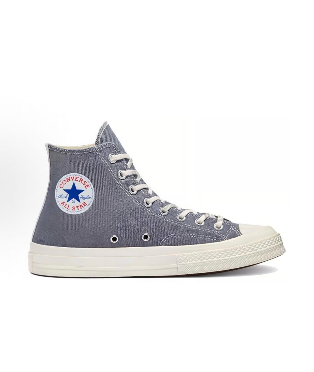 CONVERSE Серые текстильные высокие кроссовки / кеды, фото 2